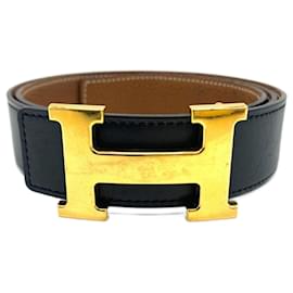 Hermès-Hermès Constance Reversible Leather Belt-Brown,Black