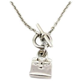 Collar Péndulo Plata Motivo Birkin Amuleto Hermès Otro