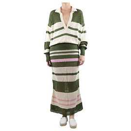 Falda maxi de crochet a rayas múltiples Johanna Ortiz - talla M Multicolor