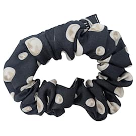 Chanel Black Silk Scrunchie Black