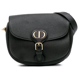 Dior Bobby Crossbody em couro de bezerro granulado preto médio Preto
