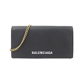 Balenciaga-Carteira Balenciaga Ville Foun com corrente-Preto
