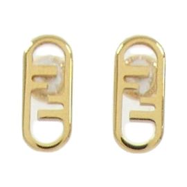 Fendi Gold Stud Earrings Golden