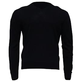 Ermenegildo Zegna-Ermenegildo Zegna V-Neck Sweater in Navy Blue Wool-Blue,Navy blue