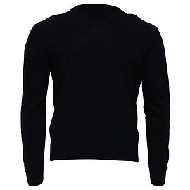 V-Ausschnitt Pullover aus marineblauer Wolle Ermenegildo Zegna Blau Marineblau