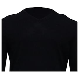 Ermenegildo Zegna-Ermenegildo Zegna V-Neck Sweater in Navy Blue Wool-Blue,Navy blue