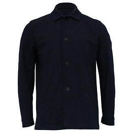 Ermenegildo Zegna Buttoned Overshirt Jacket in Navy Blue Wool Blue Navy blue