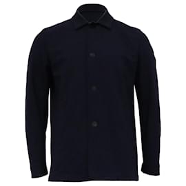 Ermenegildo Zegna- Ermenegildo Zegna Buttoned Overshirt Jacket in Navy Blue Wool-Blue,Navy blue