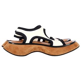Sandálias Proenza Schouler Stretch Rec em neoprene branco Marrom Vermelho