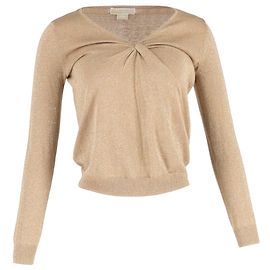 Pull à torsion Michael Kors en coton doré Doré Métallisé