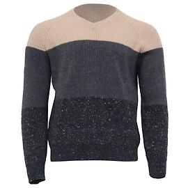 Farbenblockierter Strickpullover aus mehrfarbigem Kaschmir von Brunello Cucinelli Mehrfarben