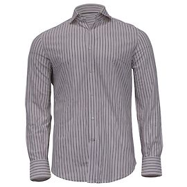 Camisa listrada com botões em algodão branco Brunello Cucinelli Branco