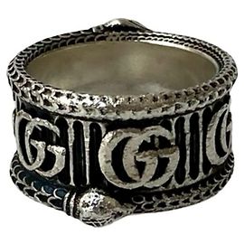 GUCCI Double G Snake Ring Silvery