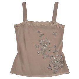 Christian Dior Dior by John Galliano Fall 2005 embroidered top Beige
