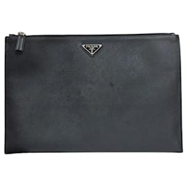 Prada-Prada Saffiano Clutch Bag-Black