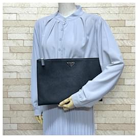 Prada-Prada Saffiano Clutch Bag-Black