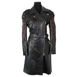 Jitrois Black leather trench coat Black