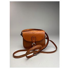 Bolsa de couro marrom Courreges Paris vintage a tiracolo Marrom