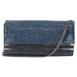 Swarovski Blue leather shoulder bag Blue