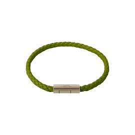 Pulseira de couro trançado Goliath da Hermès Verde