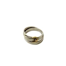 Bague Double True Hermès Argenté Doré