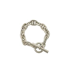Hermès-Hermes Chaine d'Ancre TGM Silver Charm Bracelet-Silvery
