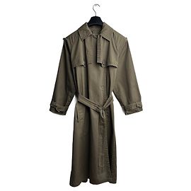 Trench coat militar Yves Saint Laurent Khaki de algodón Caqui