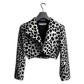 Blazer Yves Saint Laurent Estampado Vaca Blanco Blanco