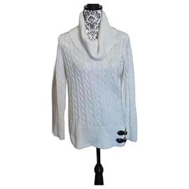 Calvin Klein-White twisted pull with falling collar Calvin Klein size 38 M-White