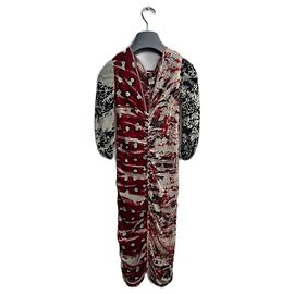 Jean Paul Gaultier Soleil Tattoo Mesh Kleid Rot Rot