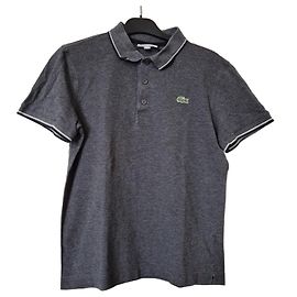 Herren Poloshirt mit kurzen Ärmeln Lacoste in Dunkelgrau Größe 3 S Anthrazitgrau