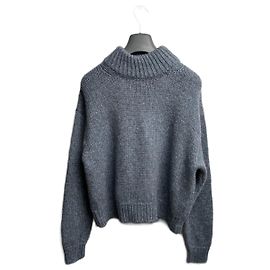 Suéter Céline Triomphe de lã azul claro Azul