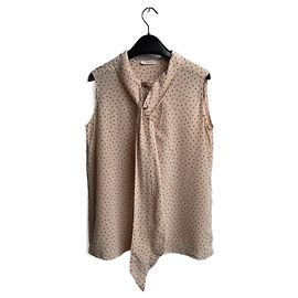 Céline Seidenbluse mit Herzprint beige rot Beige