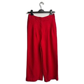 Loro Piana Red Linen Pants Red