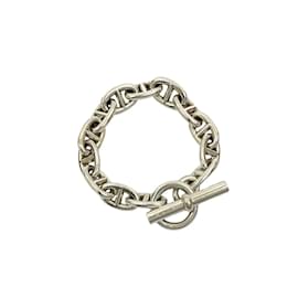 Hermès-Hermes Chaine d'Ancre TGM Silver Charm Bracelet-Silvery