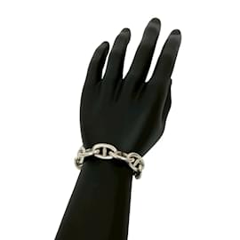 Hermès-Hermes Chaine d'Ancre TGM Silver Charm Bracelet-Silvery