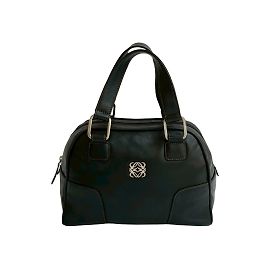 Bolsa Boston Mini de couro preto Loewe Preto