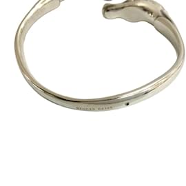 Hermès-Hermes Cheval Horse Double Head Bangle-Silvery