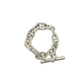 Hermès-Hermes Chaine d'Ancre TGM Silver Charm Bracelet-Silvery