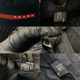 Prada-Prada Logo Cotton Bucket Hat-Black