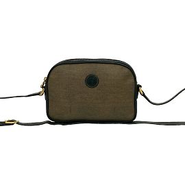 Bolsa de ombro mini em couro com motivo de logo FF da Fendi Marrom Preto
