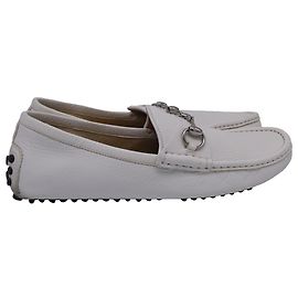 Scarpe Driver Horsebit Gucci in pelle bianca Bianco Crudo