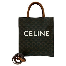 Céline BOLSA PEQUENA CABAS VERTICAL TRIOMPHE CELINE Marrom Preto