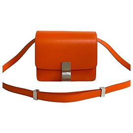 Céline Bolsa de ombro pequena em couro Celine Classic Box na cor laranja Laranja