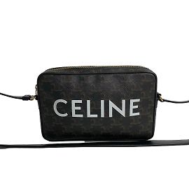 Céline Borsa a spalla mini in pelle Celine Triomphe Medium Marrone Nero