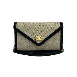 Céline Borsa a Spalla Triomphe Chain di CELINE Nero Crudo