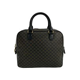 Céline Celine Macadam Blason Triomphe Lederhandtasche Braun Schwarz