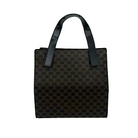 Céline CELINE Macadam Blason Pattern Leather Handbag/Mini Tote Bag Brown Black