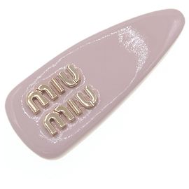 Miu Miu Beigefarbene Lackleder-Haarspange Beige