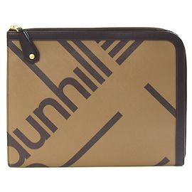 Alfred Dunhill Dunhill Large Zip Folio Clutch Bag Dark brown Camel